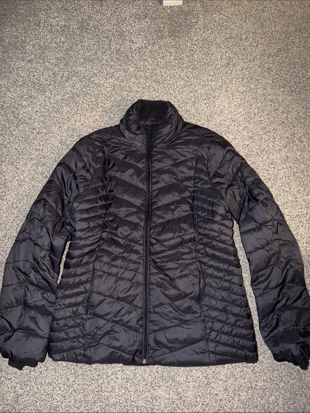 Xersion Black Quilted Packable Puffer Jacket